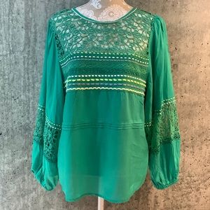 Anthropologie lightweight lace long sleeve top